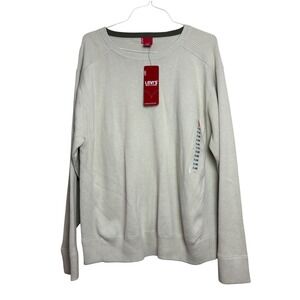 Levis Mens 2XL Beige Sweater Classic Knit y2k Casual Chic Neutral Light Nice NWT